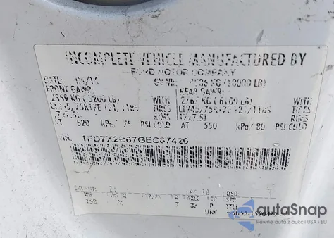 2016 Ford F-250 Xl from USA, damaged, VIN 1FD7X2B67GEC87420